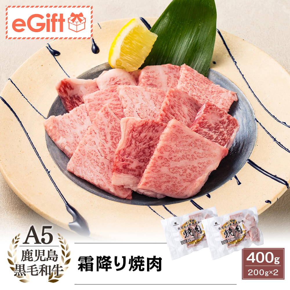A5等級 鹿児島県産黒毛和牛 霜降り焼肉 400g(200g×2)