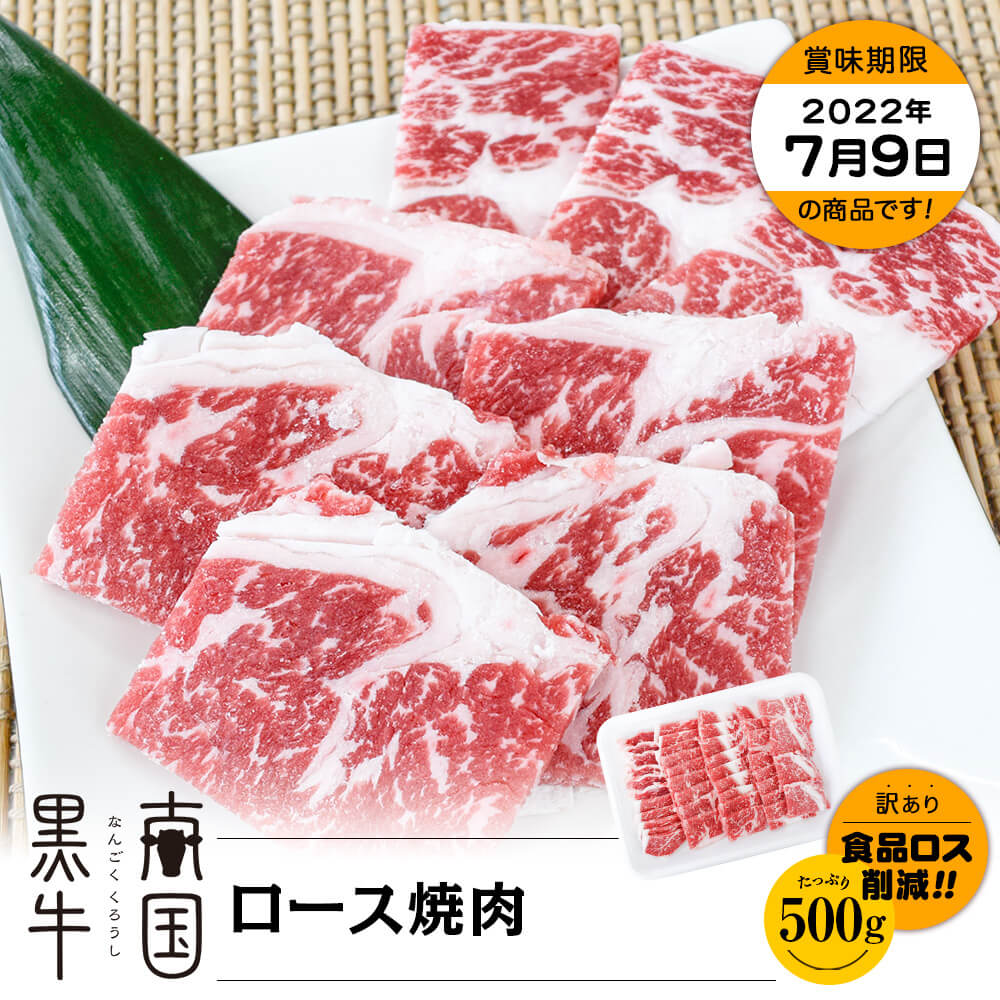 【お買い得】鹿児島県産 南国黒牛(肉専用種) ロース焼肉 500g