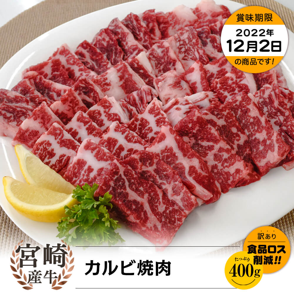 【お買い得】宮崎県産牛 カルビ焼肉 400g(200g×2)
